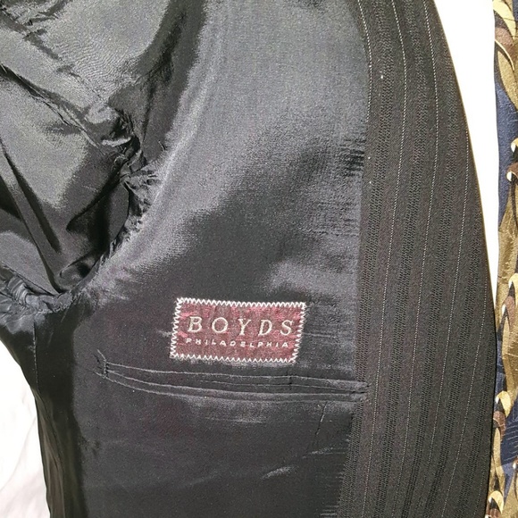 Armani Mens Pinstripe Wool Blazer 42R Black White - Picture 7 of 8